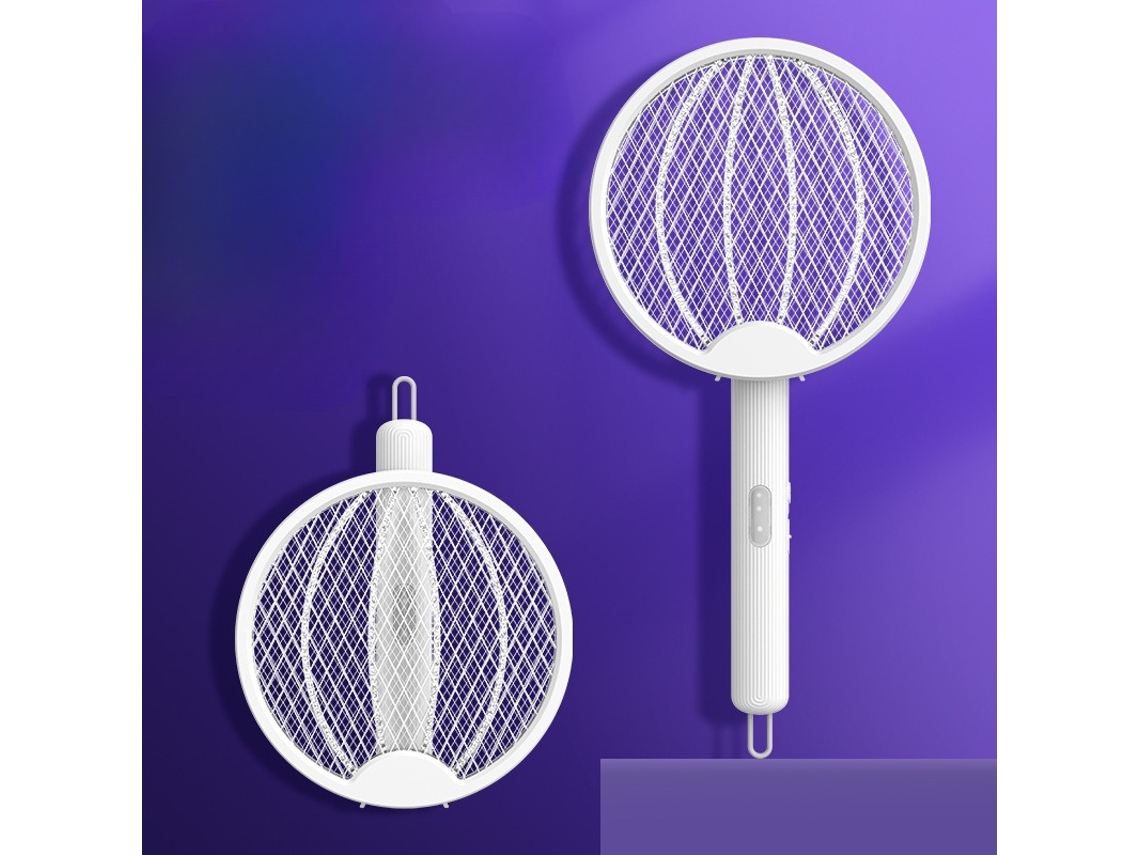 Mata-mosquitos 2 Em 1 - Dobrável, Recarregável Via Usb, Com Bateria Integrada, Ideal Para Casa, Varanda E Quintal Branco Hexinyigjly