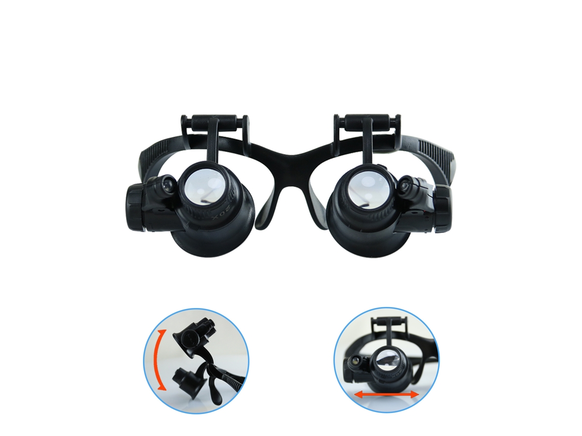 Lupa Led Para Reparación De Relojes Y Joyas, 10x, 15x, 20x, 25x, Ajustable, Manos Libres.