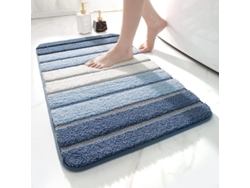Felpudo De Baño 40x60 Cm Microfibra Absorbente Antideslizante Lavable A Máquina Azul