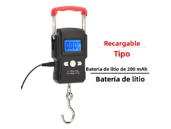 Báscula Electrónica Portátil De Mano (recargable) Con Función De Colgar, Rango De Pesaje 50 Kg/5 G, Pantalla Lcd.