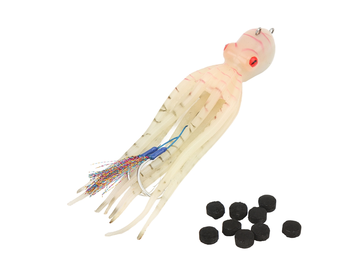 2026rebe-señuelo De Pulpo Artificial Con Tinta Spray Y Noctilucencia 180g Para Pesca En Mar, Carnada De Calamar