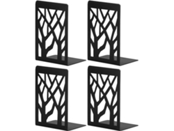 Suporte De Livros Em Metal, Aplicável A Cds, Estantes, Pastas E Dvds, 2 Pares, Preto, 17,5 X 12 Cm
