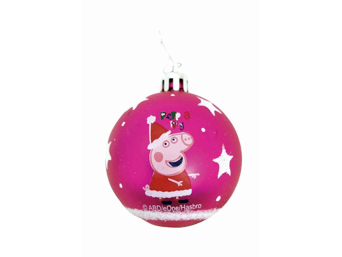 Bola de Navidad Peppa Pig Cosy corner Fucsia 10 Unidades Plástico (Ø 6 cm)