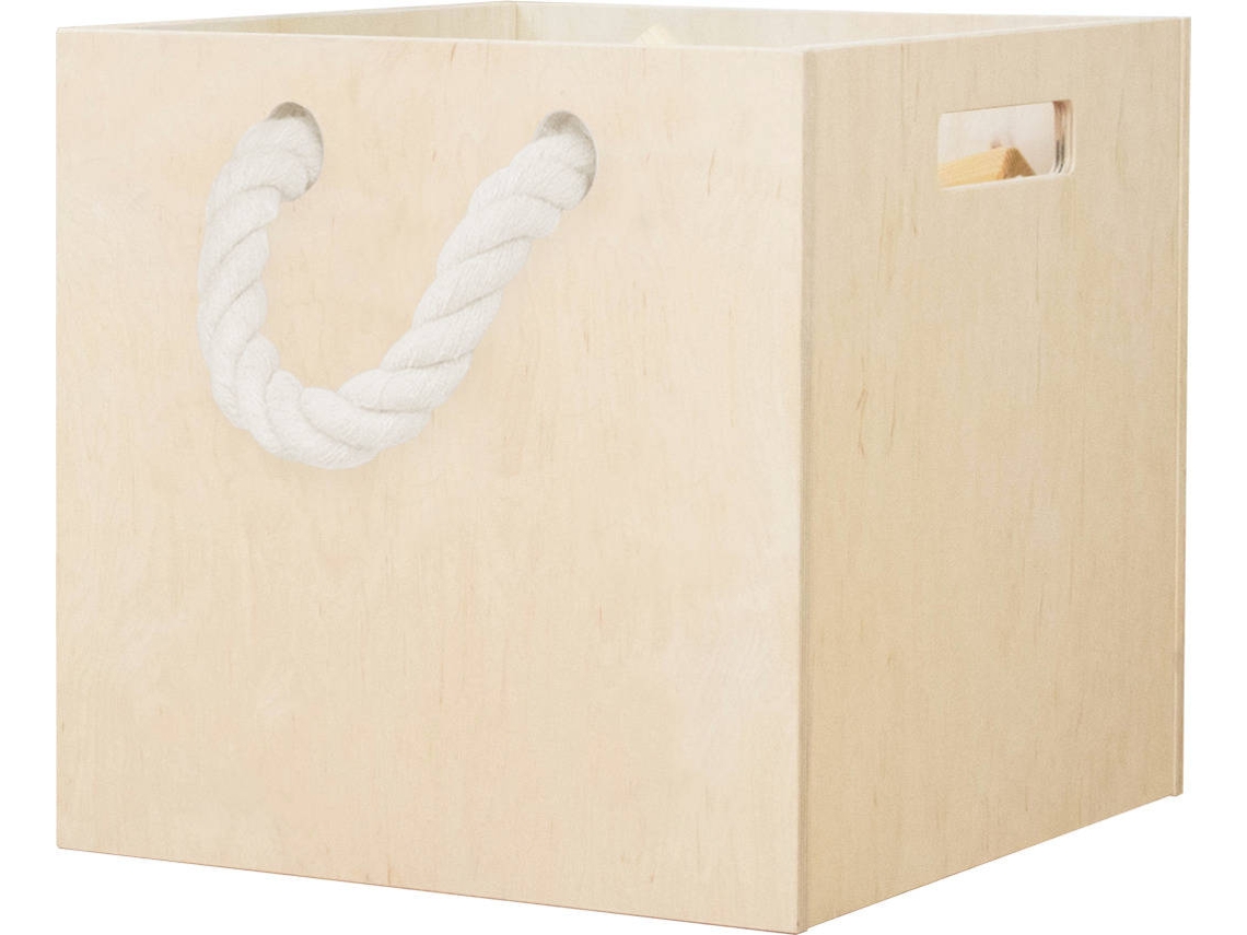 Caja de Almacenamiento BENLEMI Boks (Marrón - Aglomerado Abedul - 33x37x33 cm)