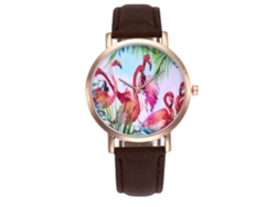 Reloj De Pulsera De Cuarzo Para Mujer, Diseño Sencillo De Tres Agujas, Ideal Para Estudiantes, Color Marrón.