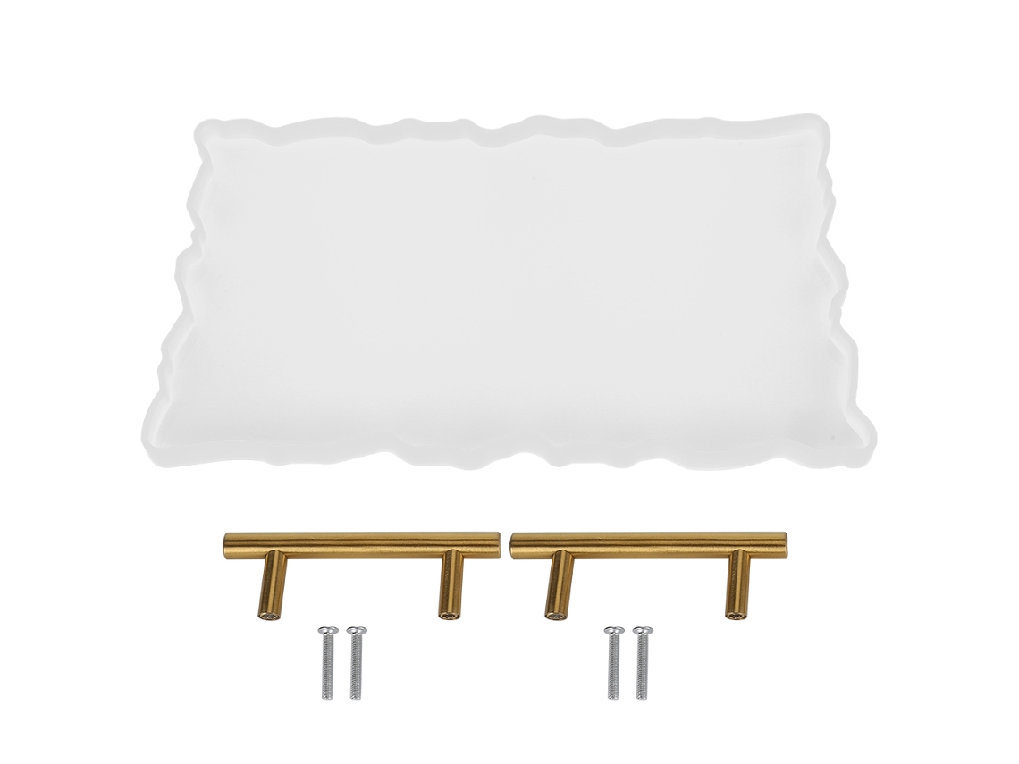 Molde De Silicona Para Bandeja De Frutas Y Té Con Asa Para Manualidades Y Tapetes Irregulares.