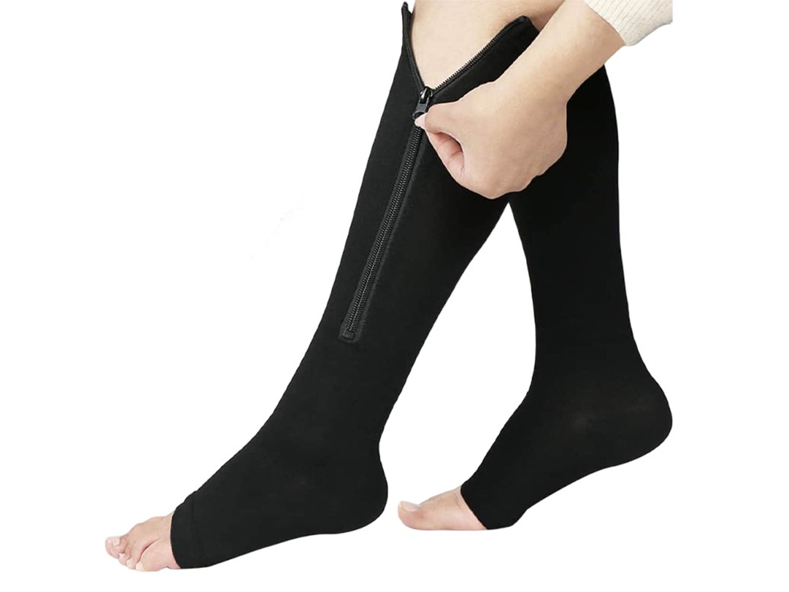 Medias de Compresion, Calcetines Compresión Antivarices Unisex SMARTEK Punta Abierta