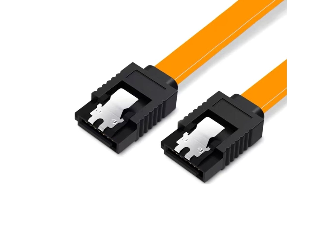 Cable De Datos Sata 3.0 Para Disco Duro, 6 Gb/s Con Bloqueo Lateral, 50 Cm, Apto Para Hdd Y Ssd. Color Amarillo. Panoona