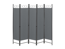 Biombo Separador de 5 Paneles Saragossa 171 x 200 cm Gris oscuro [EN.CASA]