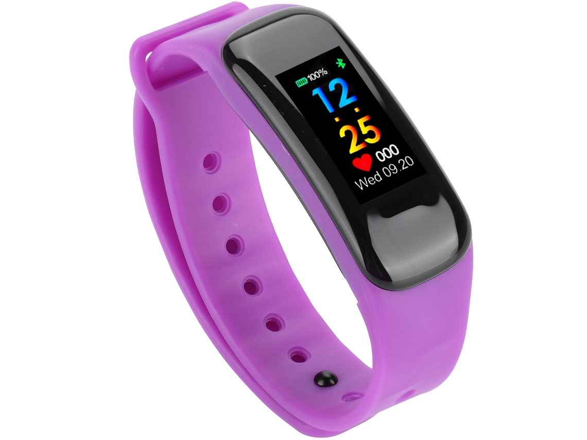Pulsera Inteligente Impermeable Monitor De Presión Arterial Y Frecuencia Cardíaca Morada