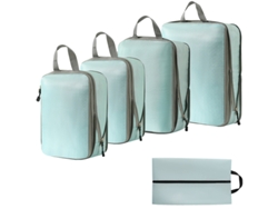 Bolsa de almacenamiento de compresión, juego de 5 piezas, bolsa de almacenamiento de viaje ligera, color verde Siurn