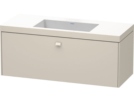 Lavamanos DURAVIT Brioso c-bonded con base mural 120,0x48,0 cm 1 cajón sin rebosadero con banco para grifos sin agujero para grifos
