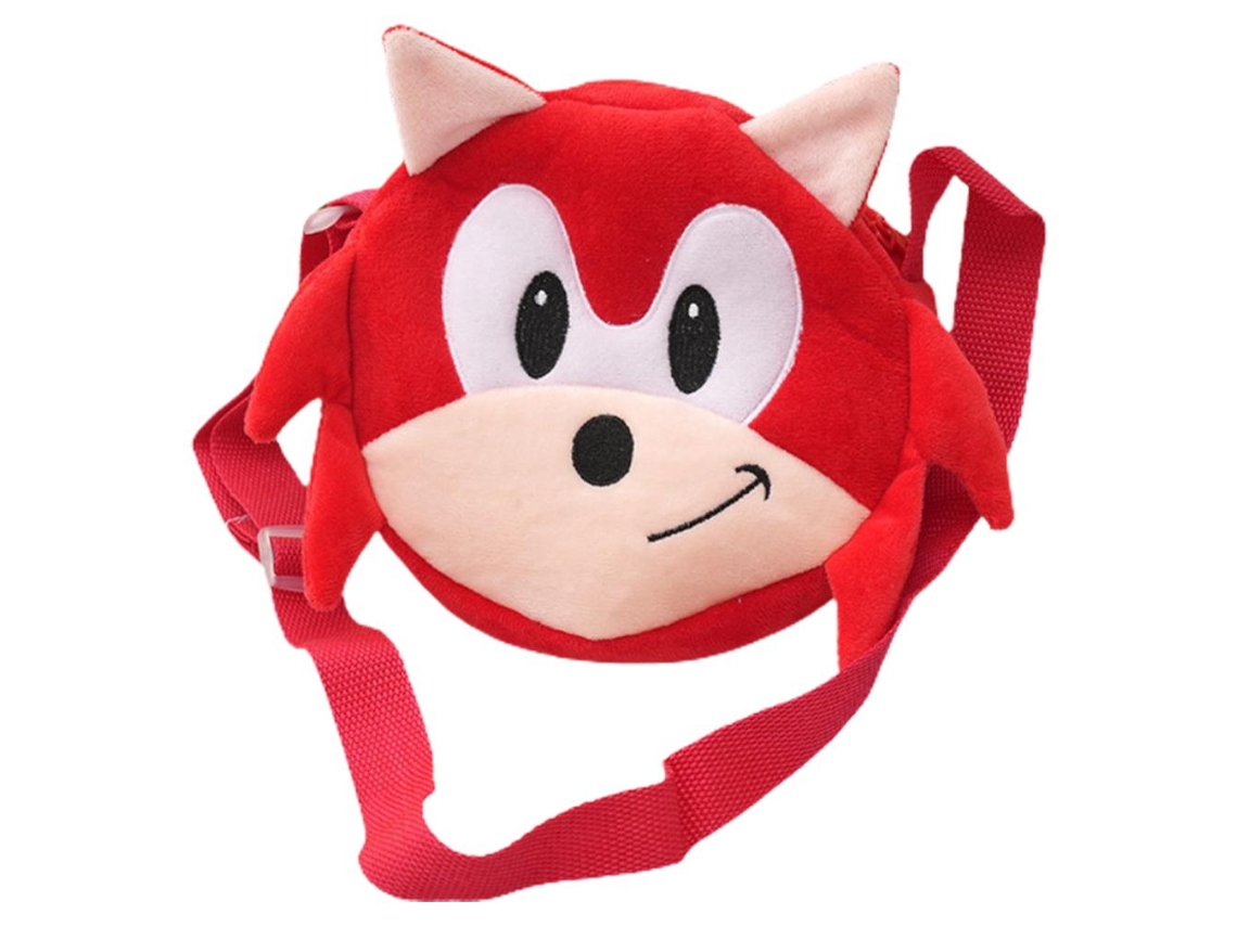Bolso de hombro de peluche con diseño de anime, adorable regalo para niños, color rojo.