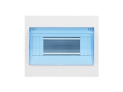 Caja De Distribución De Plástico Para Interruptor Automático De Pared Interior De 5 A 8 Vías Con Tapa Transparente Azul.