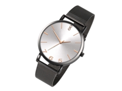 Reloj De Pulsera Para Parejas A La Moda Con Correa De Malla, Estilo Casual, Cuarzo, Blanco/negro.