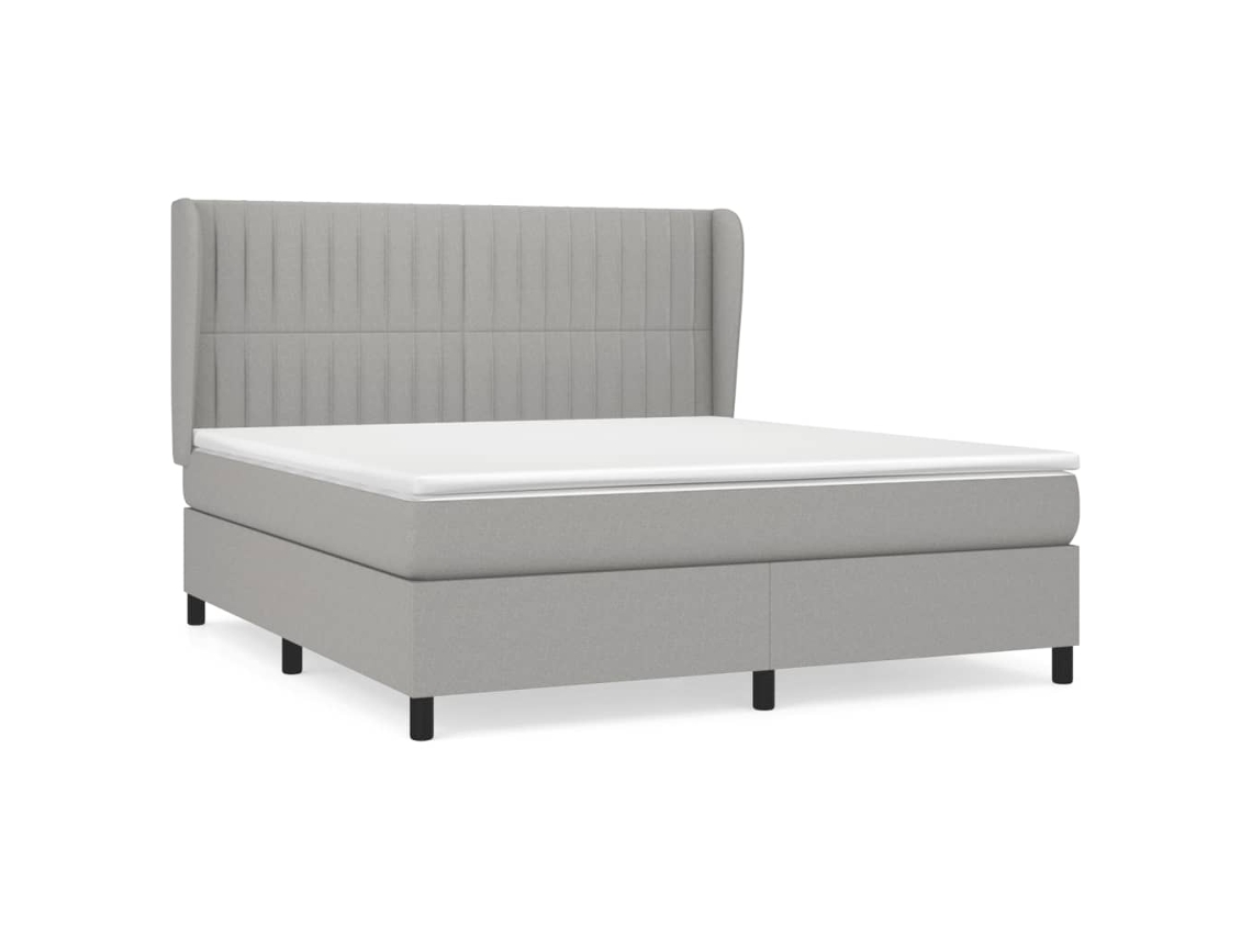 Maison Exclusive - Cama Box Spring Con Colchón Tela Gris Claro 180x200 Cm