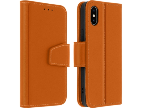 Funda iPhone X, XS AVIZAR Tarjetero Marrón