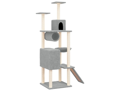 Rascador Para Gatos VIDAXL Con Postes De Sisal Gris Claro 168 cm