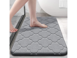 (gris Claro) Alfombra De Baño De Espuma Viscoelástica Ultra Suave, Antideslizante, Absorbente Y Lavable A Máquina.