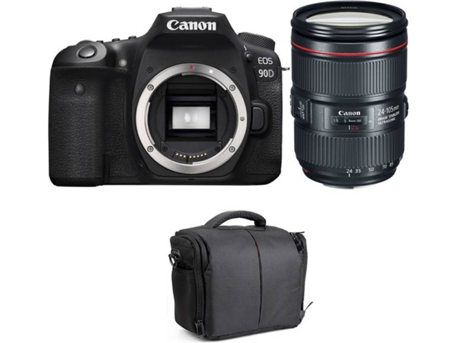 Kit Cámara Réflex CANON EOS 90D + EF 24-105mm f/4L IS II USM + Bolsa