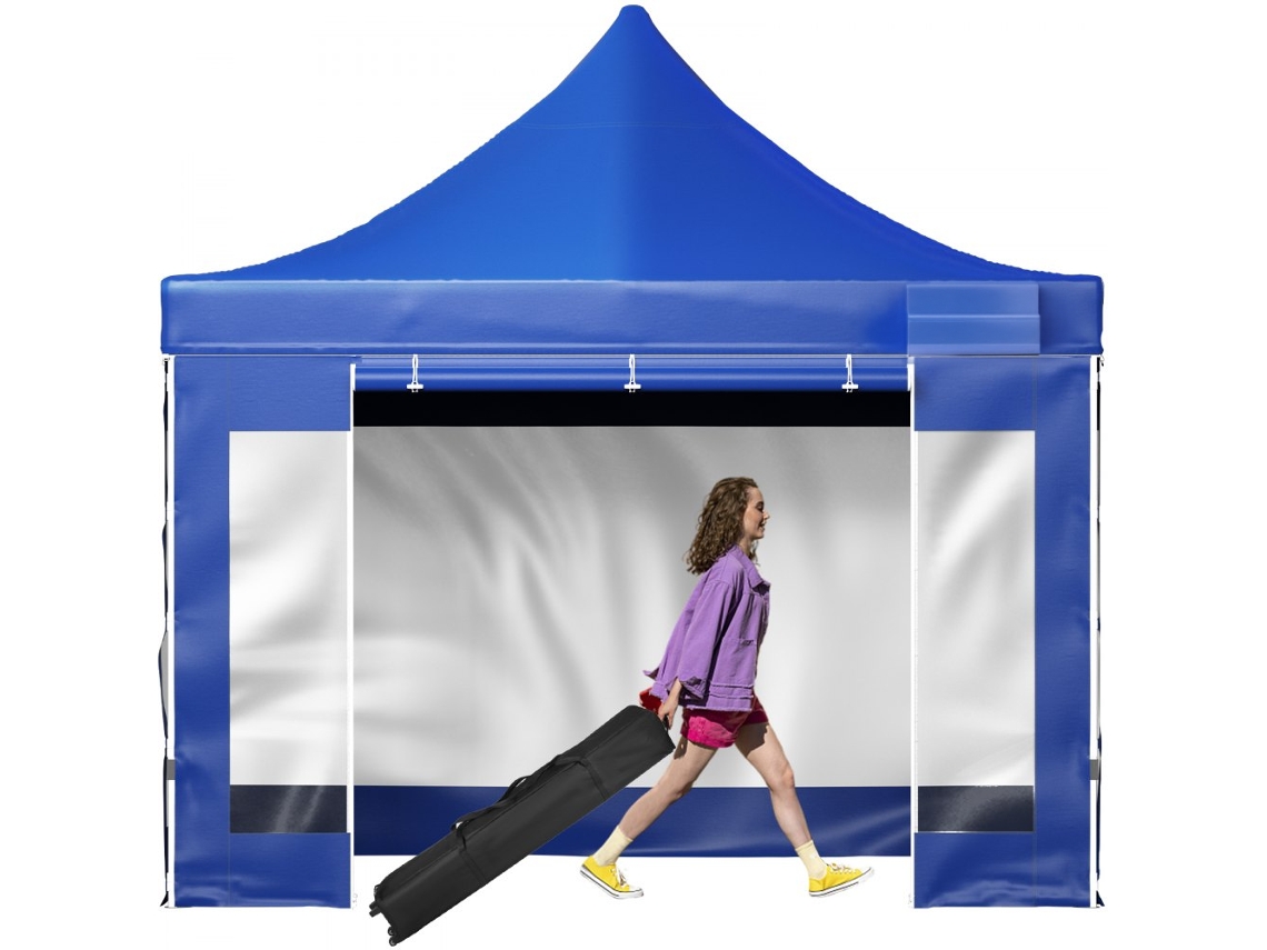 Carpa para fiestas impermeable azul de 3x3 m con protección UV y montaje rápido Tekmaquinas