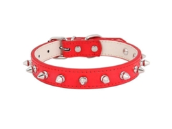 2026-collar De Perro De Cuero Ajustable Con Clavos Y Rivetes Para Perros Y Gatos Talla Xs-s-m-l