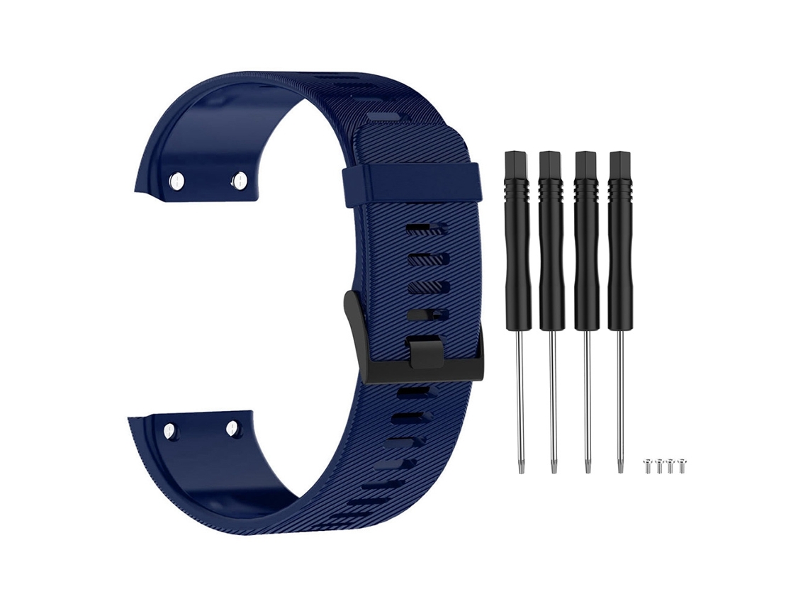 Accesorio De Reemplazo De Correa De Reloj De Silicona Para Garmin Forerunner 35/30 Azul Oscuro