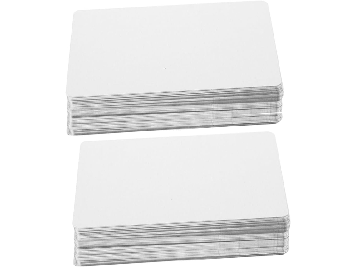 200 Tarjetas De Visita De Aluminio En Blanco, Grosor Para Impresión Por Sublimación, Tarjetas Para Manualidades.