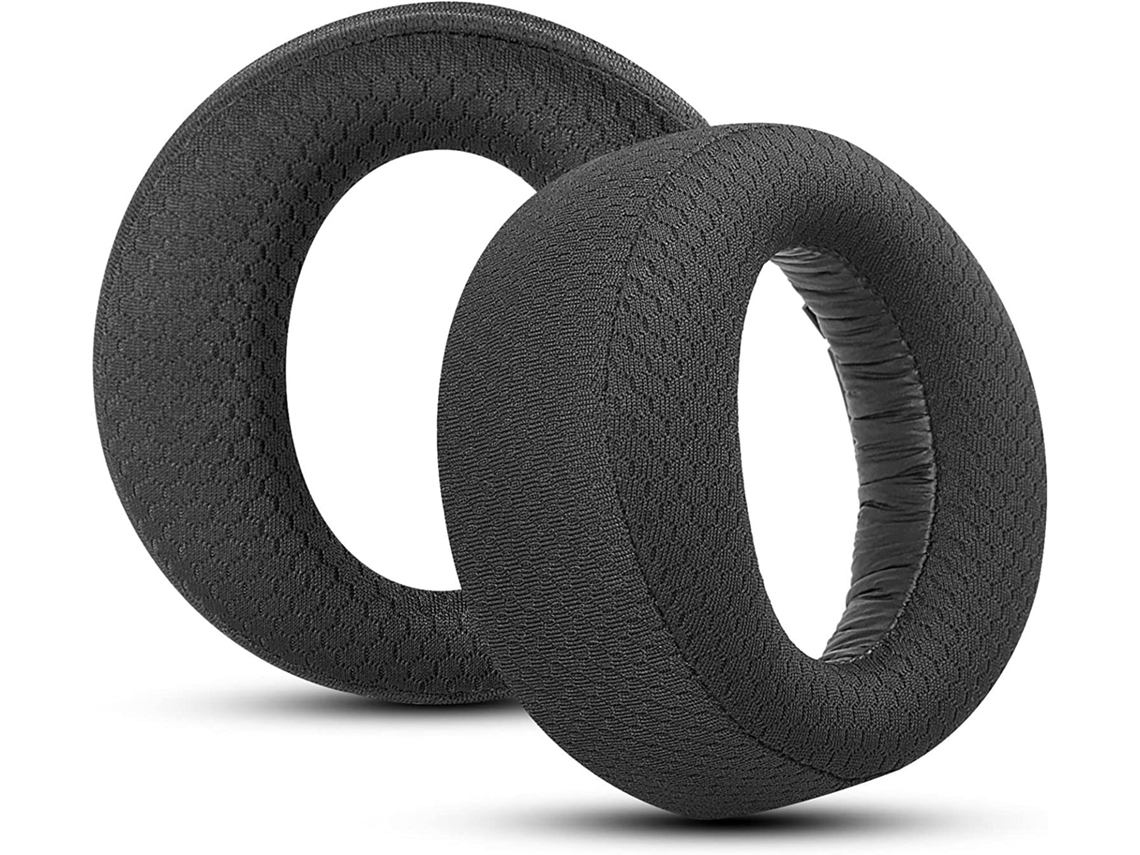 Dos pares de almohadillas para auriculares Sony PS5 Pulse 3D, negras con estampado de red de fútbol. Yunzii