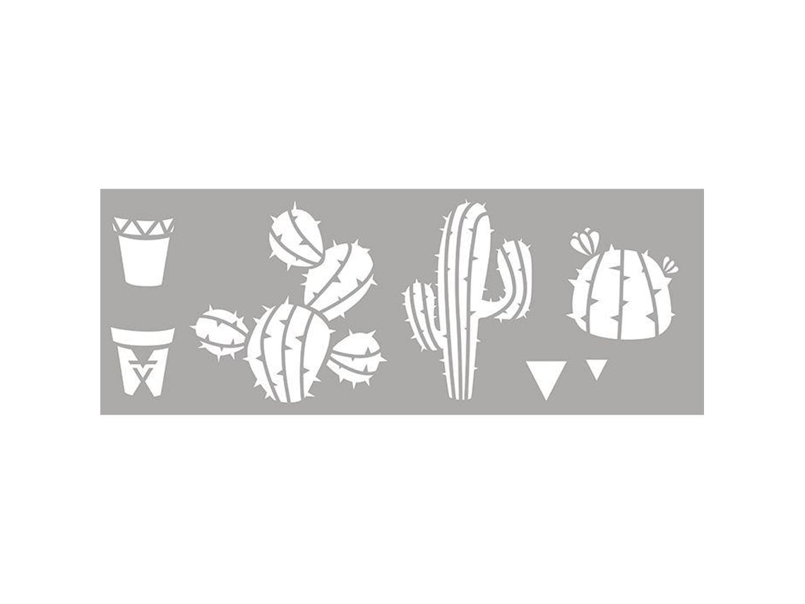 Plantilla de plástico 15 x 40 cm - Cactus
