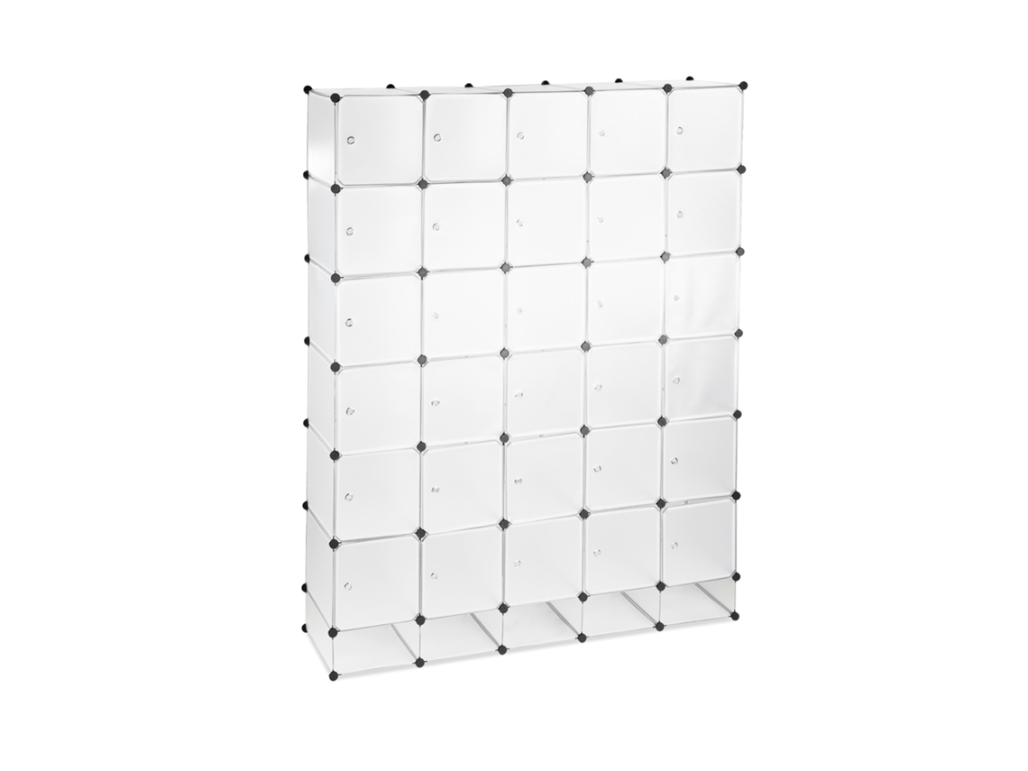 Relaxdays Armario Modular Xxl Con 25 Compartimentos, Plástico, Transparente, 234 X 180 X 46.5 Cm