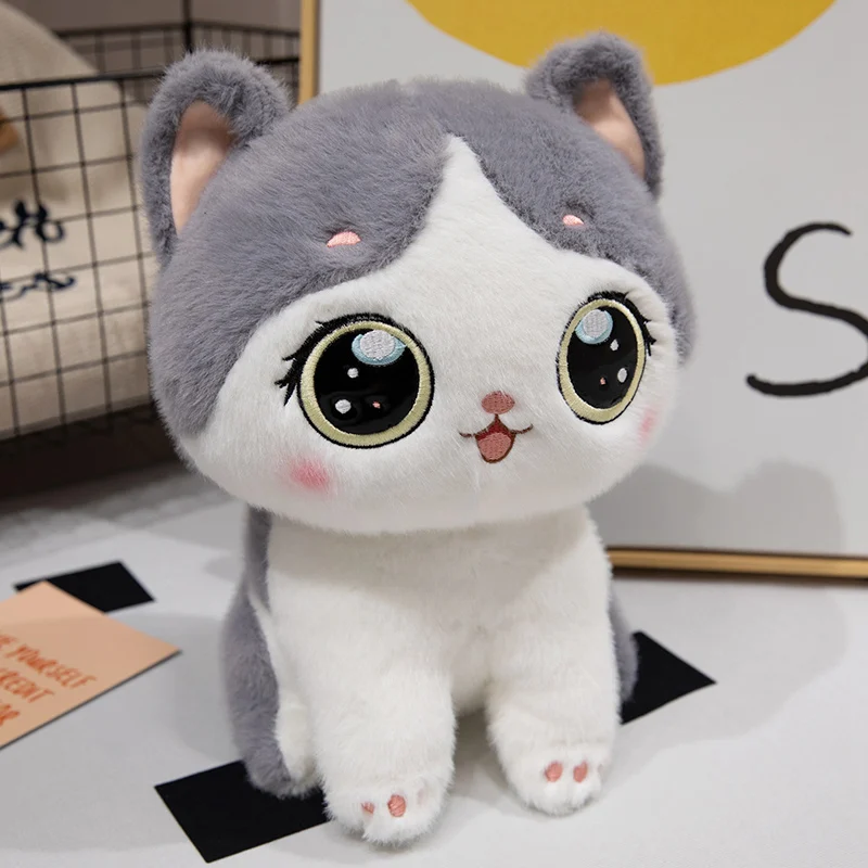 (gris, 25 Cm) Lindo Peluche De Gato, De Una Relajante Serie De Gatos.