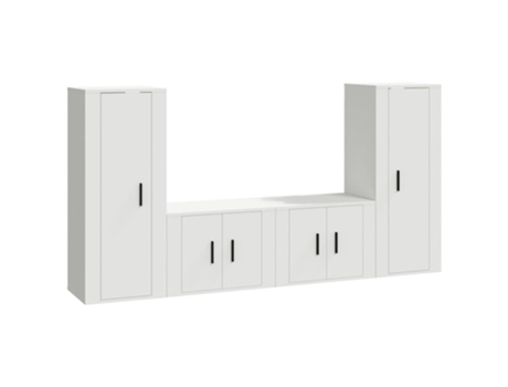 Conjunto 4 de muebles para TV VIDAXL madera contrachapada blanco