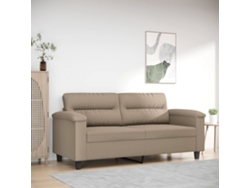 Sofá De 2 Plazas | Sofá De Salón | Sofá De Descanso De Tela Microfibra Gris Taupe 140 Cm Wsd966168