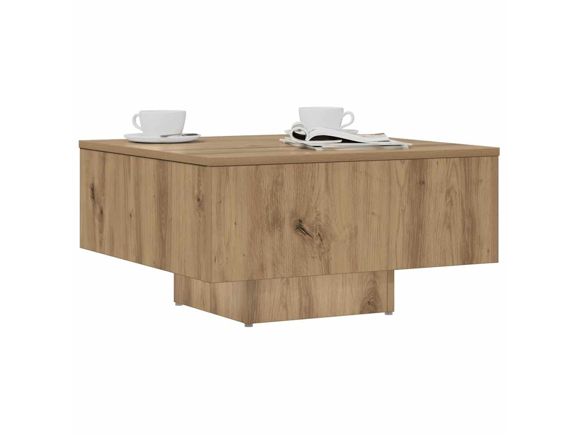 Mesa De Centro | Mesa De Café | Mesa De Salón Madera De Ingeniería Roble Artisan 60x60x31,5 Cm