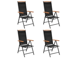 Maison Exclusive - Juego de comedor de jardín de aluminio negro de 5 piezas