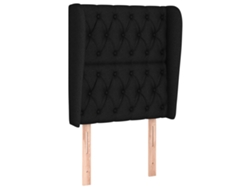 Maison Exclusive - Cabecero Con Orejas De Tela Negro 83x23x118/128 Cm