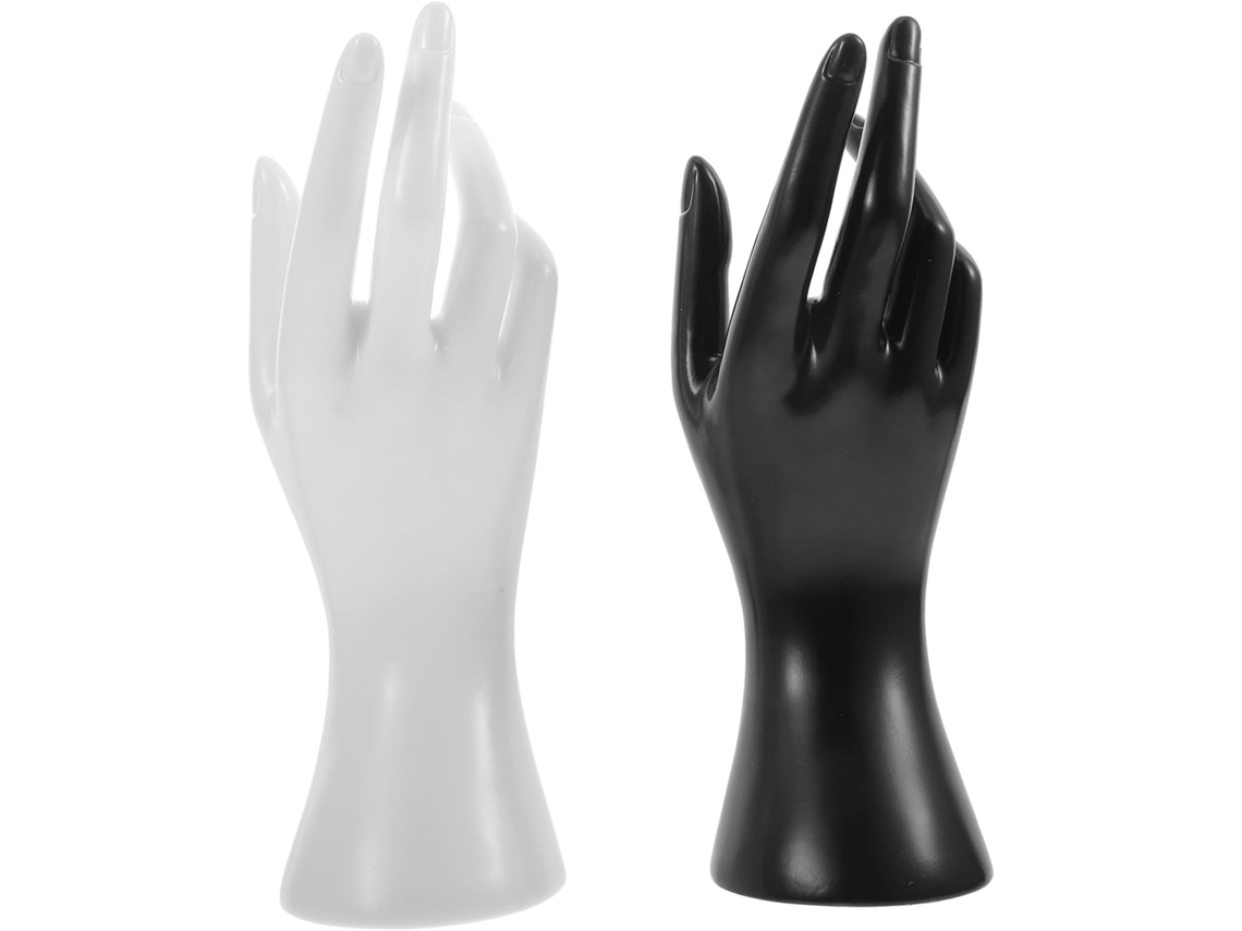Suporte Criativo De 2 Peças Para Exibição De Pulseiras, Imitação De Mão, Preto E Branco, Porta-joias Decorativo Para Mesa.