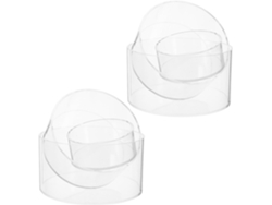 Juego De 6 Soportes De Exhibición Redondos De Acrílico Transparente Con Base De Exhibición Elevada Para Joyería Y