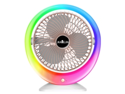 2026-ventilador De Mesa Led Colorido Con Luz Ambiental Gradiente 3 Velocidades Batería 1200mah Aire Amplio
