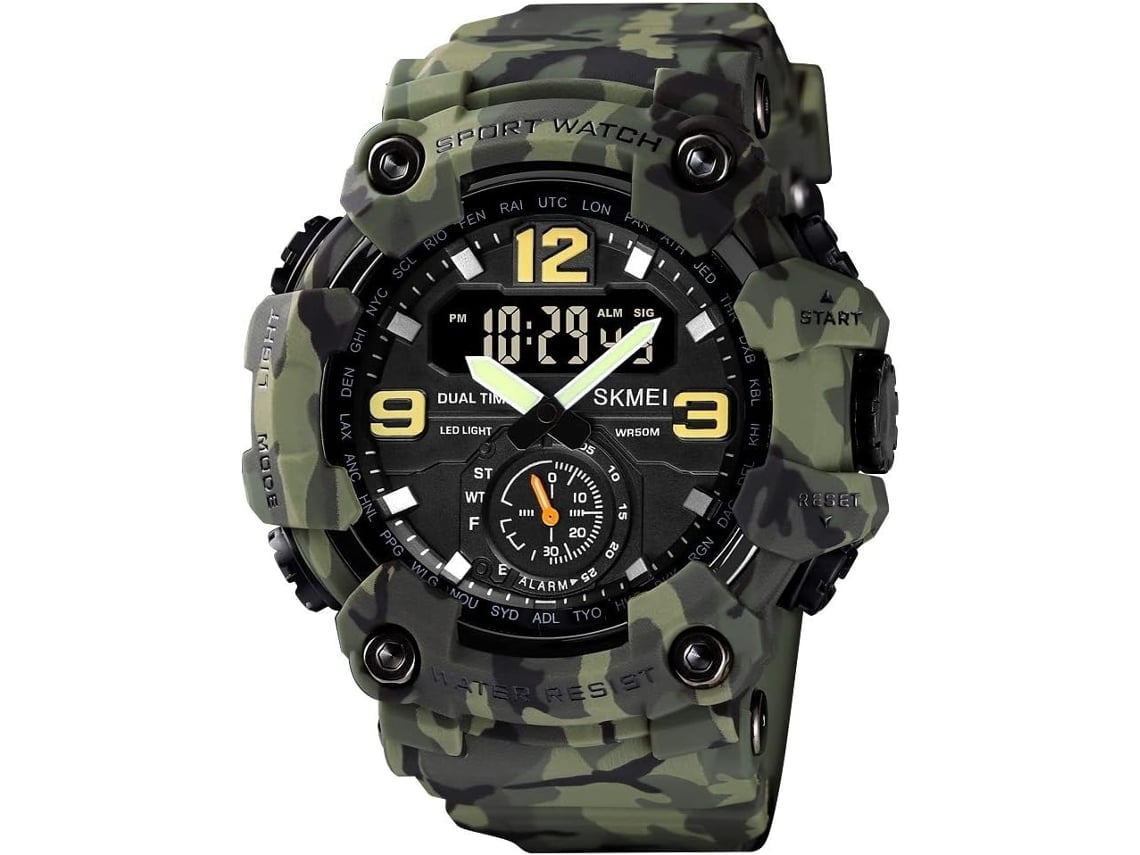 Moda Masculina Analógica Digital Gran Cara Militar Deportivo Reloj De Pulsera Impermeable Yuysan