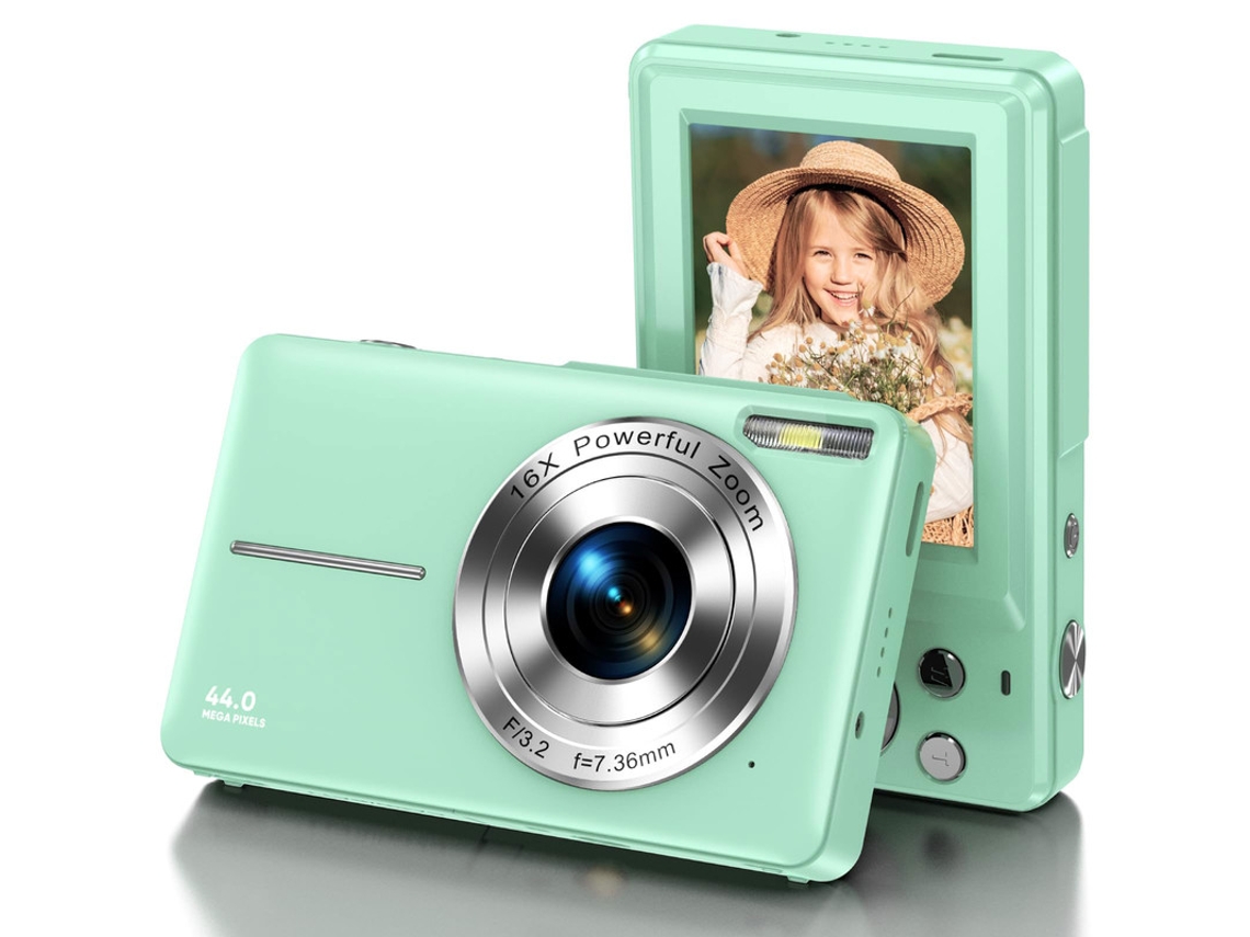 Câmera Compacta Digital SZSMART  Dc403 Nível de Entrada de Crianças Presentes Câmera Fhd 44Mp Zoom 16X 2 4 Polegadas Tela Verde
