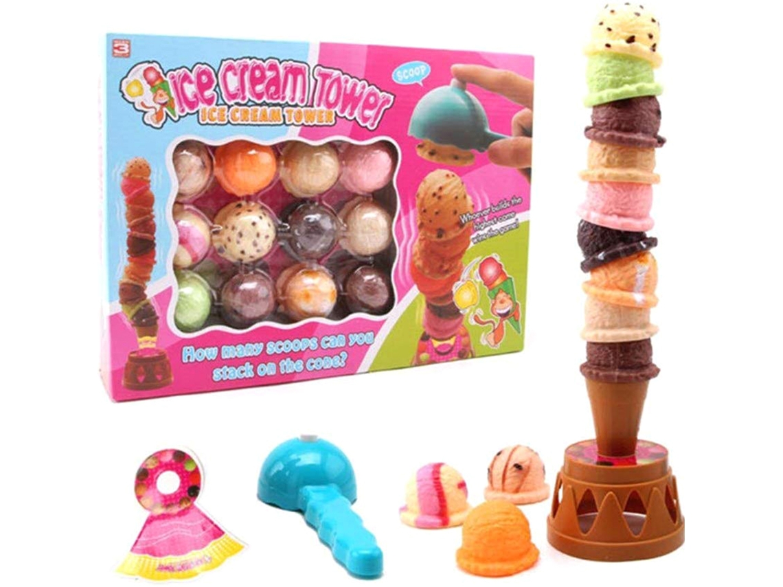 Mali brinquedo de Empilhamento Sorvete Torre de Gelo Jogo de Equilíbrio para Crianças Multicolorido