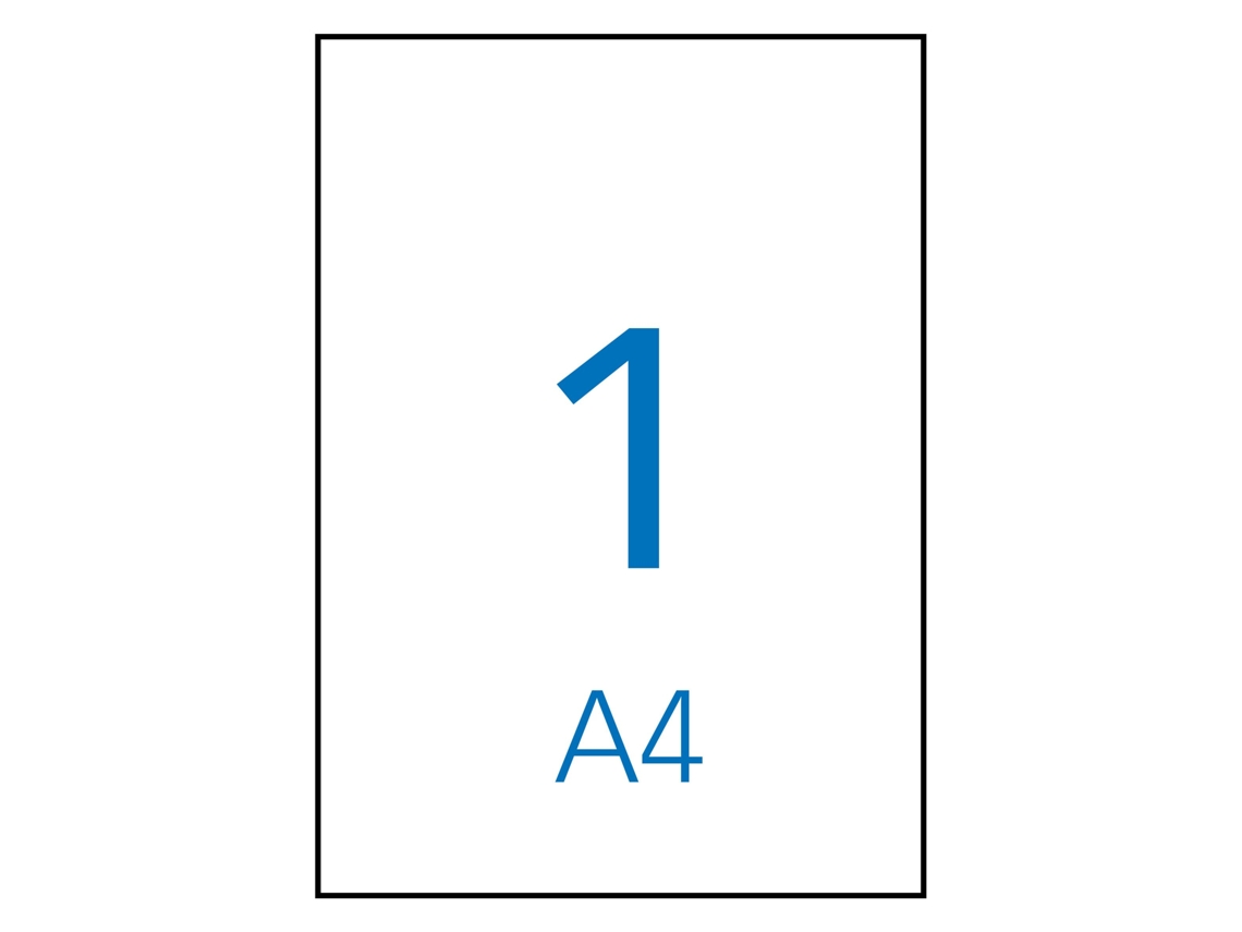Etiquetas Adhesivas Permanentes A4 Rectas 25 Hojas APLI (Blanco - 210 X 297 mm)