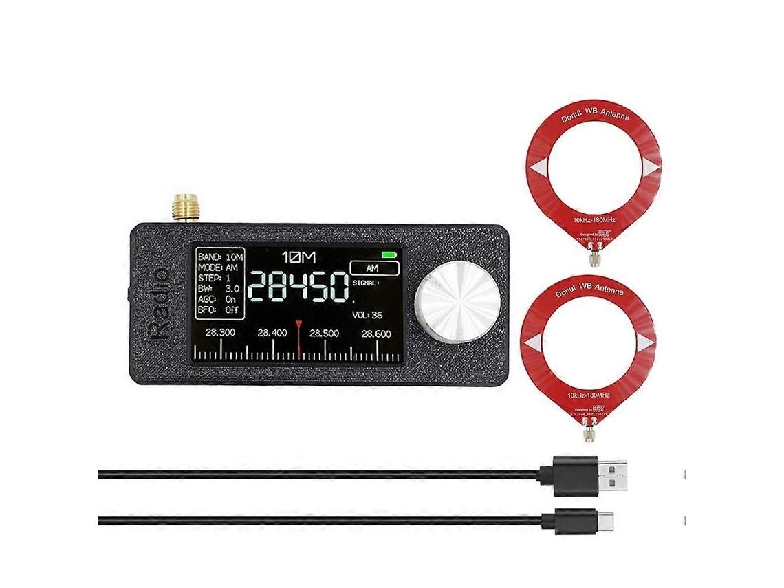 Mini receptor de radio Si4732 10 kHz 180 MHz portátil + antena de bucle AM FM HF SW MW VHF GOKOCO Radio