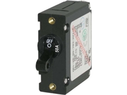Interruptor BLUE SEA Ac/Dc Single Pole Magnetic World Circuit Breaker 50A Negro