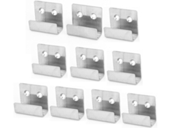 10 Ganchos De Acero Inoxidable Para Montaje En Pared