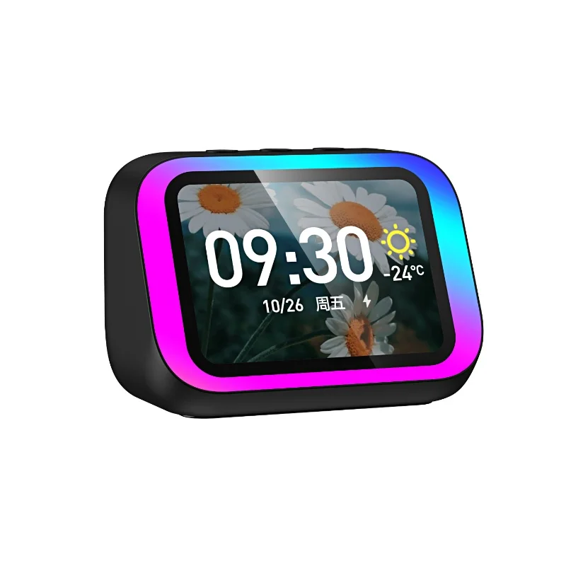 Altavoz Bluetooth (negro), Equipado Con Una Gran Pantalla, Pronóstico Del Tiempo, Reloj Despertador Digital Y Control Por Voz.