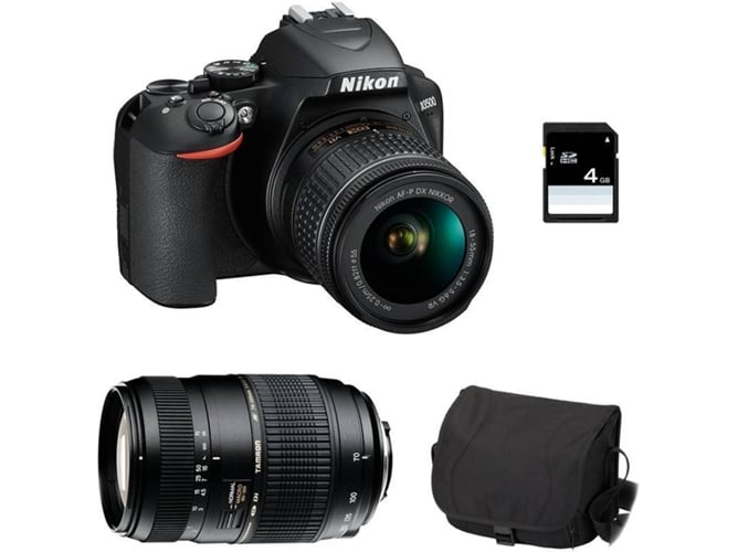 Kit Cámara Réflex NIKON D3500 + 18-55 VR + Tamron 70-300 DI + Bolsa + SD 4Go
