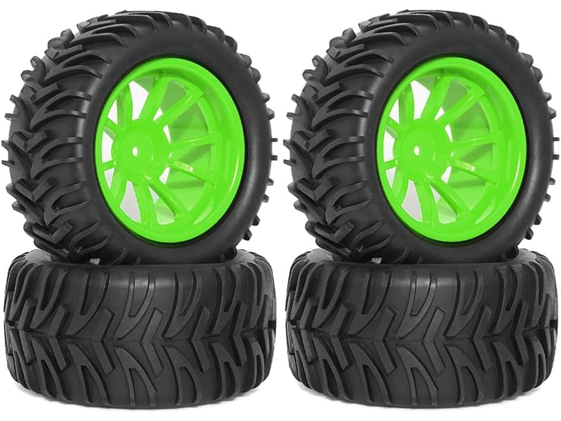 Neumáticos Y Ruedas Para Camión Teledirigido A Escala 1/10 - Verde